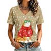 Women's Casual Short Sleeve Christmas Print T-Shirt