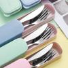 3/4pcs Portable Stainless Steel Cutlery Suit with Storage Box Chopstick Fork Spoon Knife Travel Tableware Set Camping Cutlery