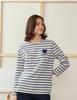 Ollaleseuteu Marine Striped T-Shirt 1 (Sea Blue+Ecru)