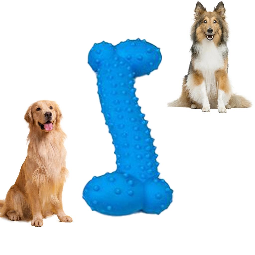 1Pc Large Small Puppy Dogs Toys Soft Rubber Bite-resistance Bone Shape Teeth Cleaning Chew Training Toys Pet Supplies 2 Sizes