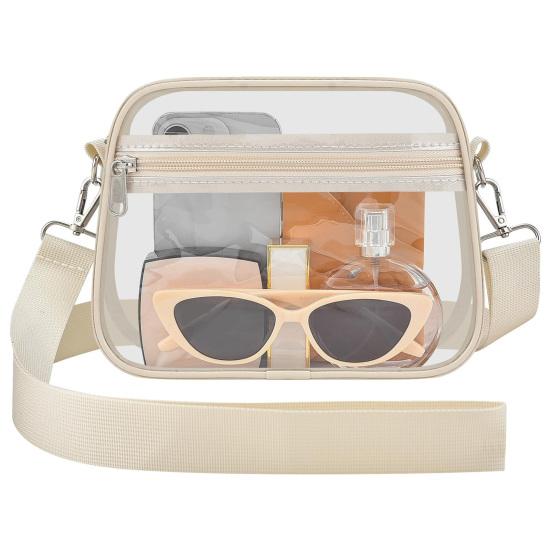 

Clear Crossbody Bag Small Crossbody Purse with Adjustable Removable Strap Unisex Shoulder Bag for Concerts Music Festivals Stadium Events