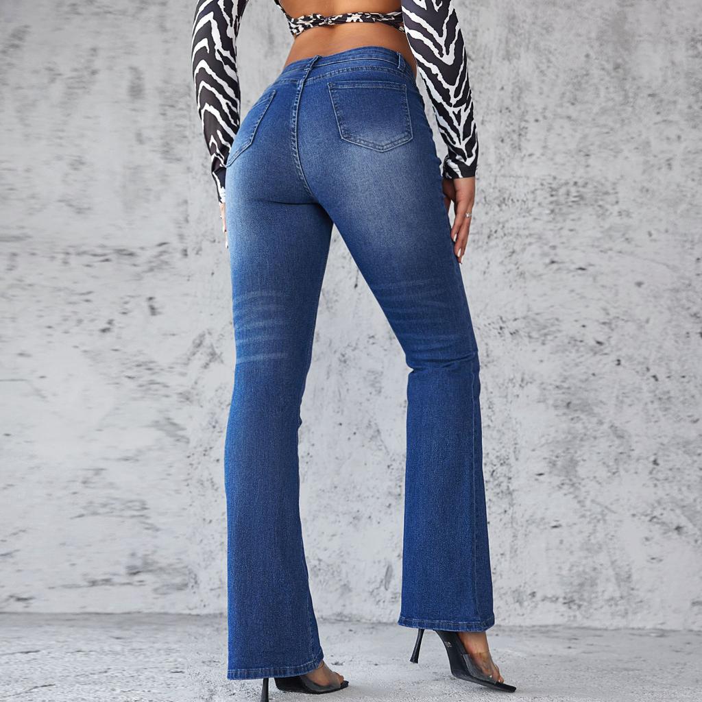 Spring New Women's Jeans Slim Temperament Commuter Micro Jeans Female