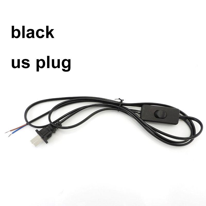 Transparent White Black UK AU EU US AC Desk Lamp Power Supply Extend Connector Adapter Cable Repair Cord Electric Switch Plug