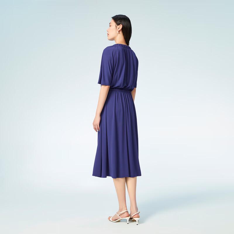 OVVOVV Elegant Pleated Short Sleeve Dress