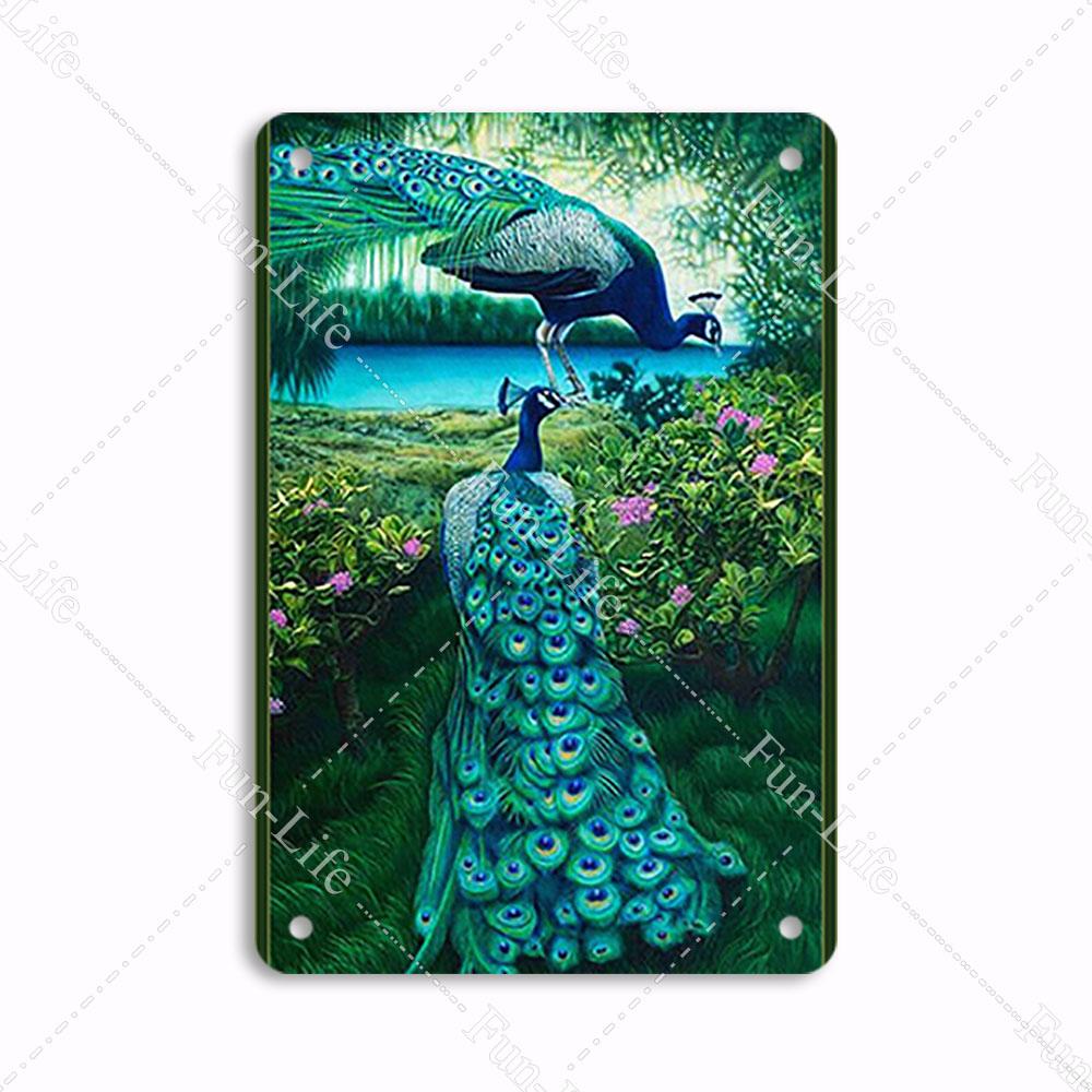 Forest Plate Poster Bird Vintage Home Decor Colorful Tree Retro Metal Tin Signs Pub Car Garage Wall Art Home Decor 20x30cm