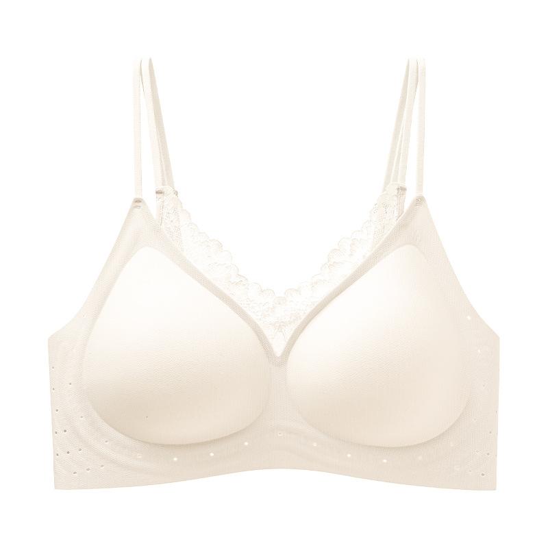 

New French seamless nude soft support soft and comfortable skin fixing cup breathable women s bra m recommends 45-52.5kg шампанского