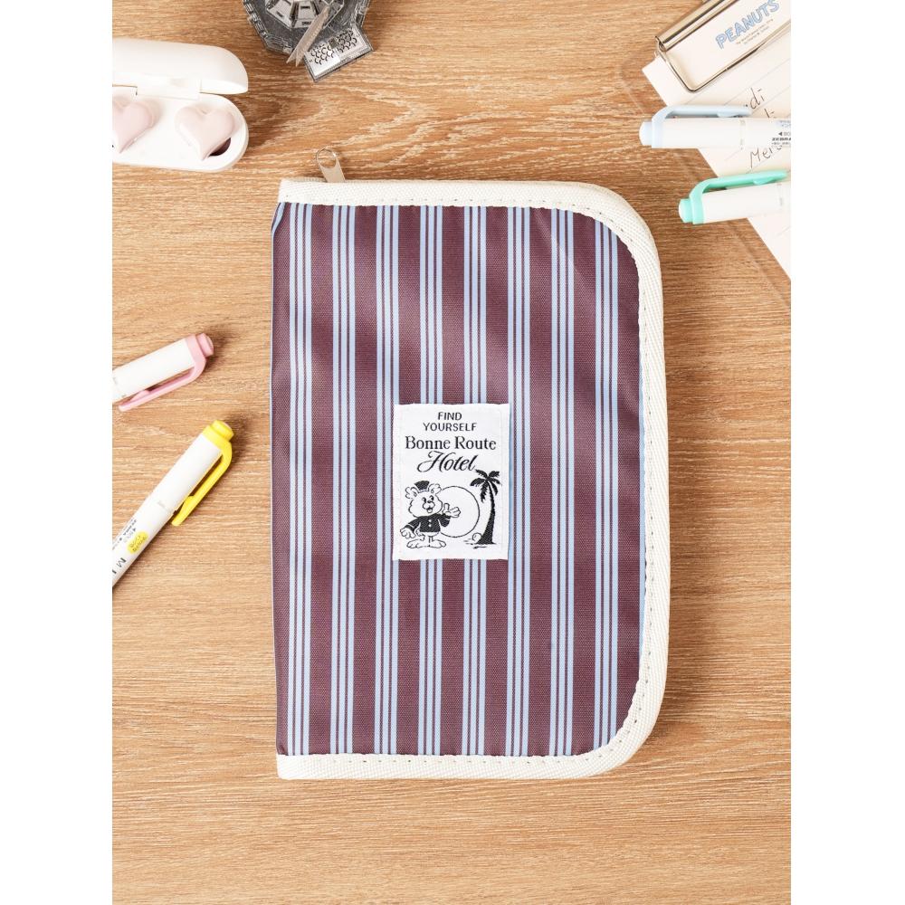 

Дорожная сумка Daiso Stripe с кошельком, коричневая