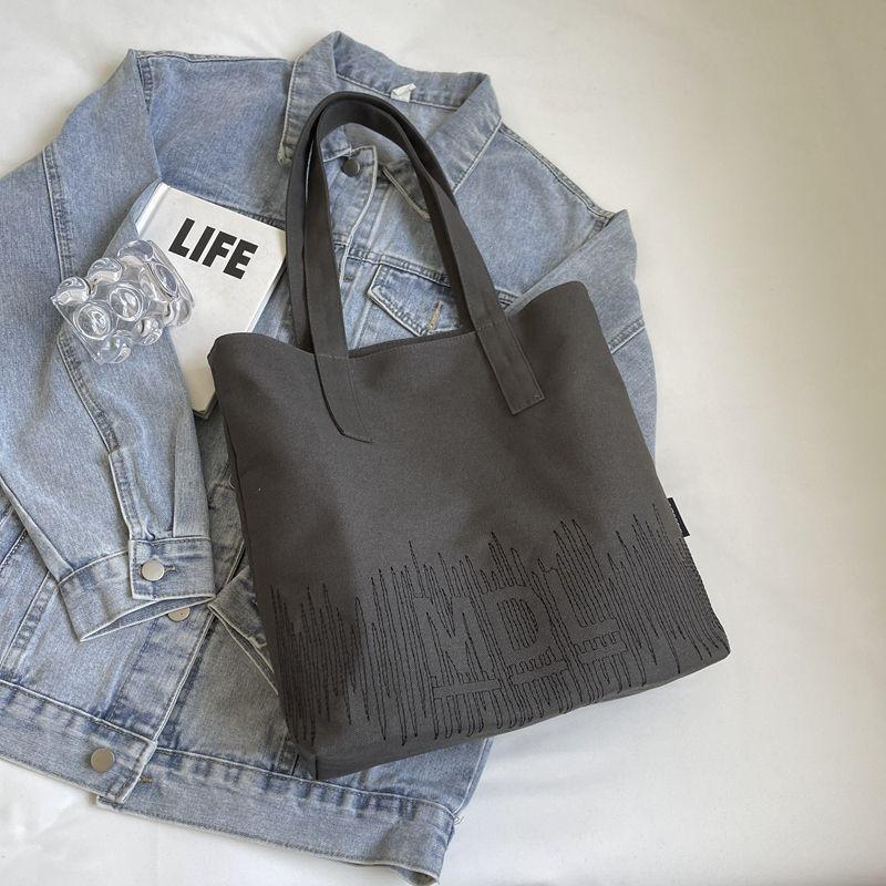 

Сумка Женская Повседневная Мода Буквы Плечевая Холщовая Сумка Black tea