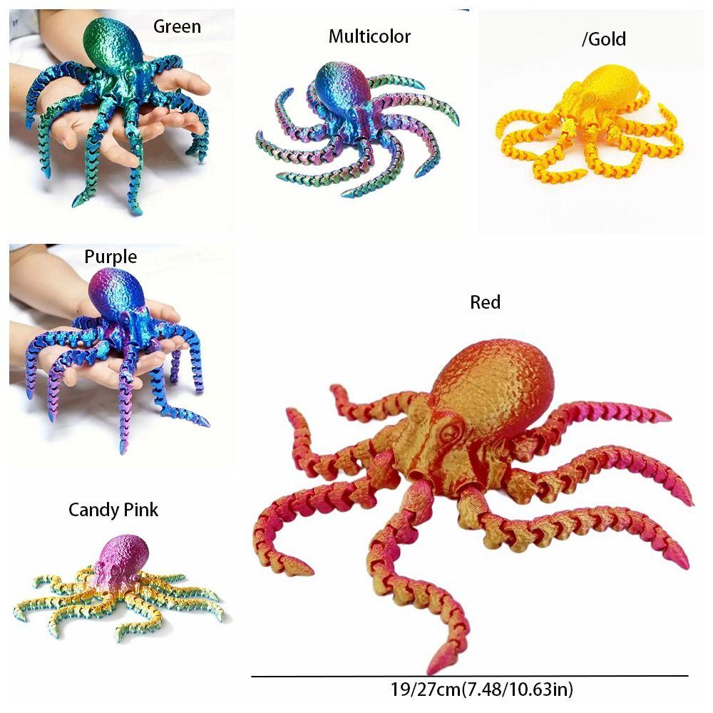 Durable Octopus Ornament 3D Printed Octopus Model 19/27cm 3D Octopus Ornament  Hotography Props