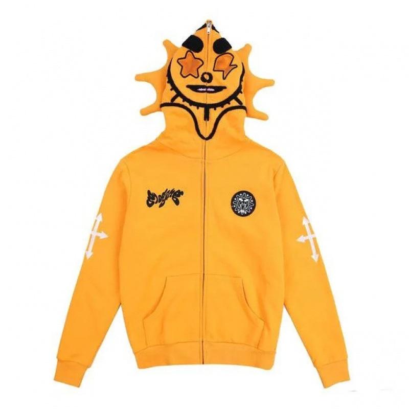 Men Casual Long Sleeve Flame Print Hoodie Pullover Streetwear Hip Hop Graphic Sweatshirt
