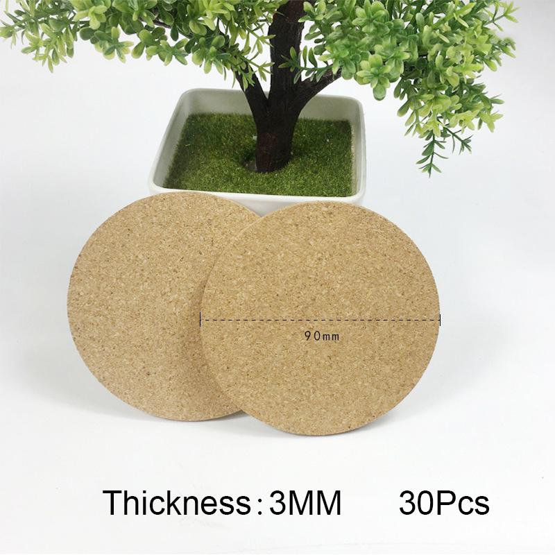 5/10/20/30PCS Round Wood Mats Natural Cork Coasters Durable Non Slip Tea Cup Drink Holder Coasters for Coffee DIY Home Supplies