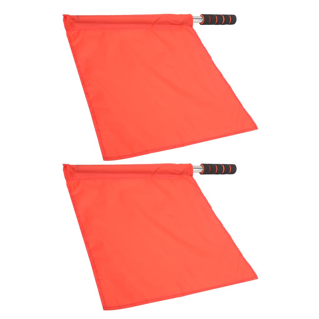 2Pcs Referee Official Flags Stainless Steel Pole Sports Competition Linesman Hand FlagRed