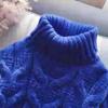 Polotröja Dam Vit Casual Lös Pullover Stickade Toppar Höst Vinter Ny Mode Damstickat Tröja Ytterkläder