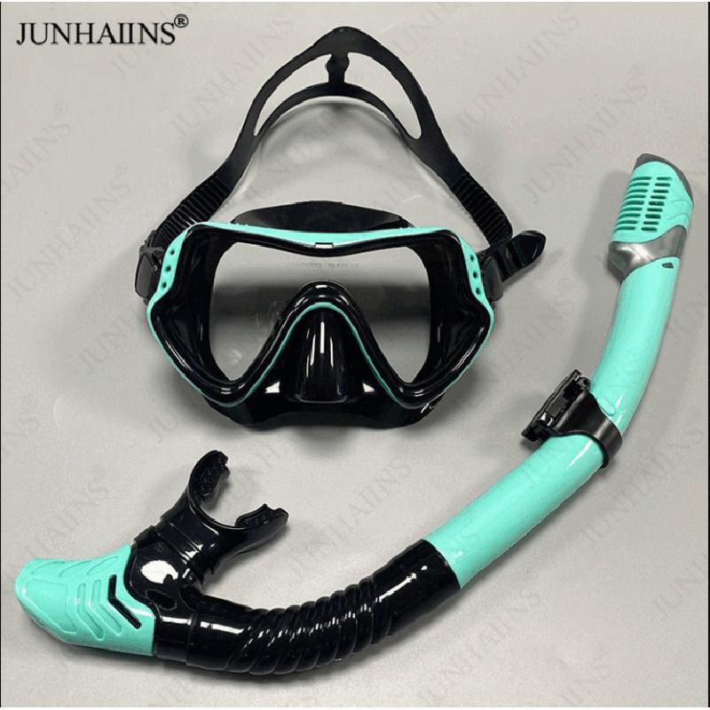 Adult Large Frame Diving Mask & Snorkel Set Soft Silicone Waterproof Scuba Snorkeling Gear for Men Women
