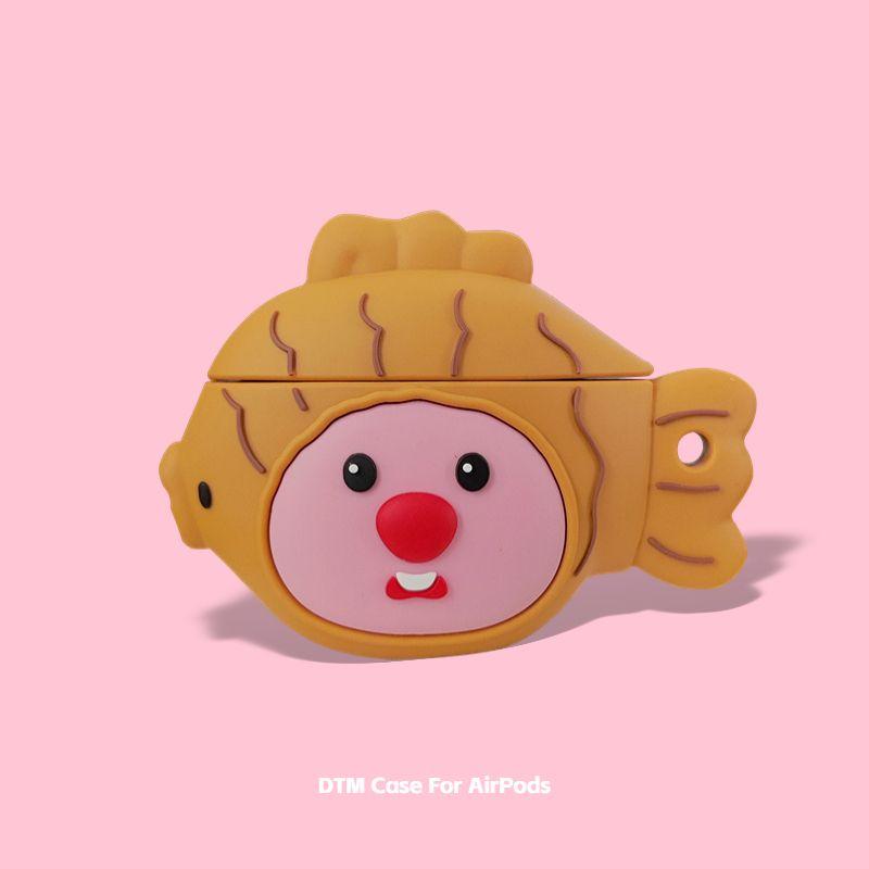 

Чехол для Airpodspro2 поколения, чехлы для наушников Apple, беспроводные Bluetooth-наушники, чехол для Airpodspro3 поколения Pro третьего поколения, милый модный женский AirPods 3 Generation Snapper Braised Beaver + Hook