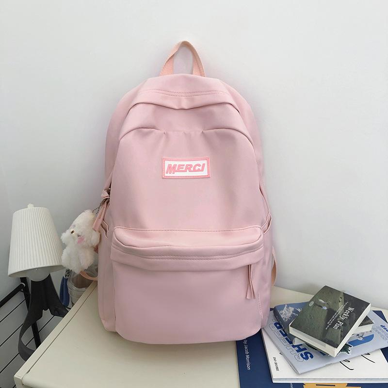 Высококачественный школьный рюкзак женский японский ins большой вместимости однотонный для старшеклассника студента простой рюкзак