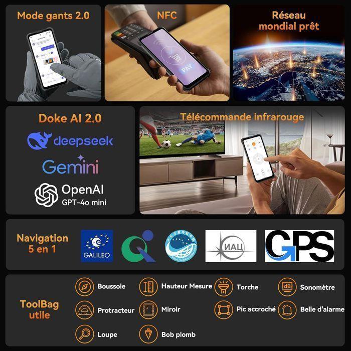 Blackview Fort 5 Android 16 Téléphone Portable Incassable,6.78'', 36Go+256Go ,120Hz,108MP+50MP+13MP,IP69K/NFC - Jaune