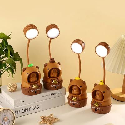 Boby Capybara LED Night Light Student USB Rechargeable Night Light Children's Gift Desk Ornament Eye Protection Table Lamps