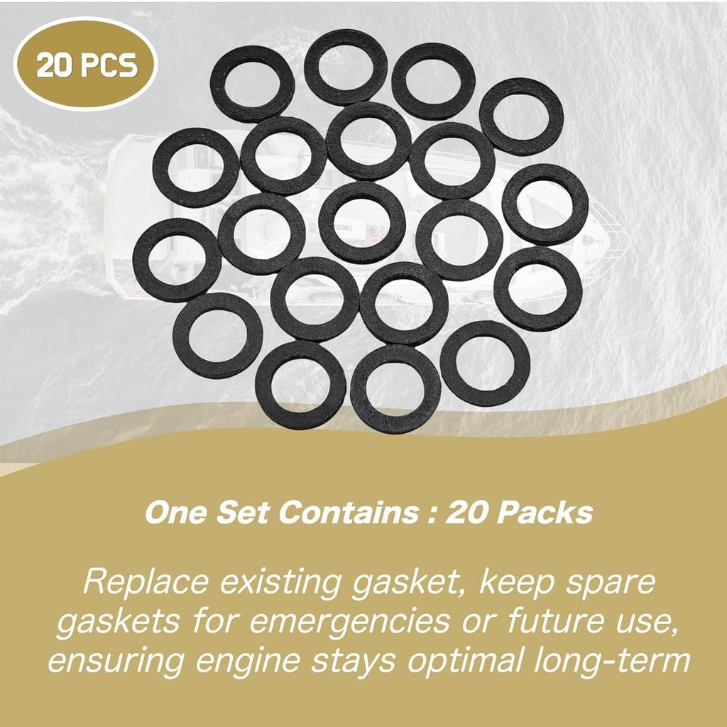 20 PCS 19183 Drain Screw Gasket for Mercury MerCruiser and Johnson Evinrude Lower Unit Gearcase Lube Oil Plug Washer 12-19183 12-2060 18-2945 18-2244