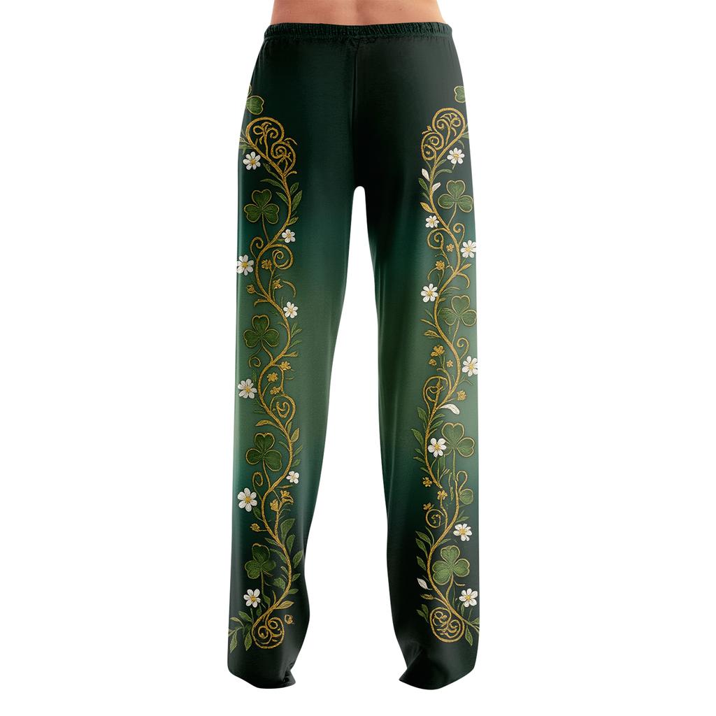 Pajama Pants Sleepwear Casual Drawstring Elastic Waist Pants Comfy Straight Yoga Loose Trousers