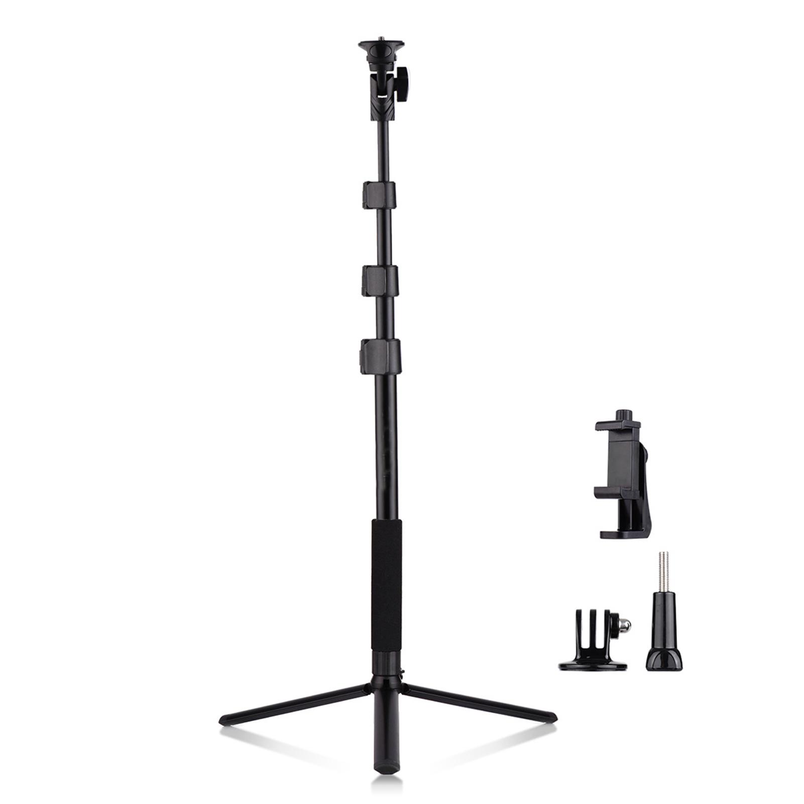 

54 inch Extendable Selfie Stick Tripod Stand Aluminum Alloy with Detachable Desktop Tripod Phone Holder Sports Camera чёрный