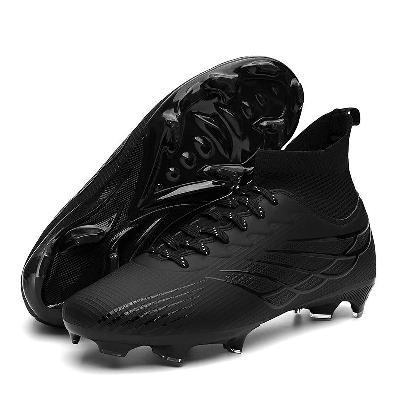 High-top football shoes tf broken nails artificial turf AG nails leather feet boys and girls children and adolescents students training shoes