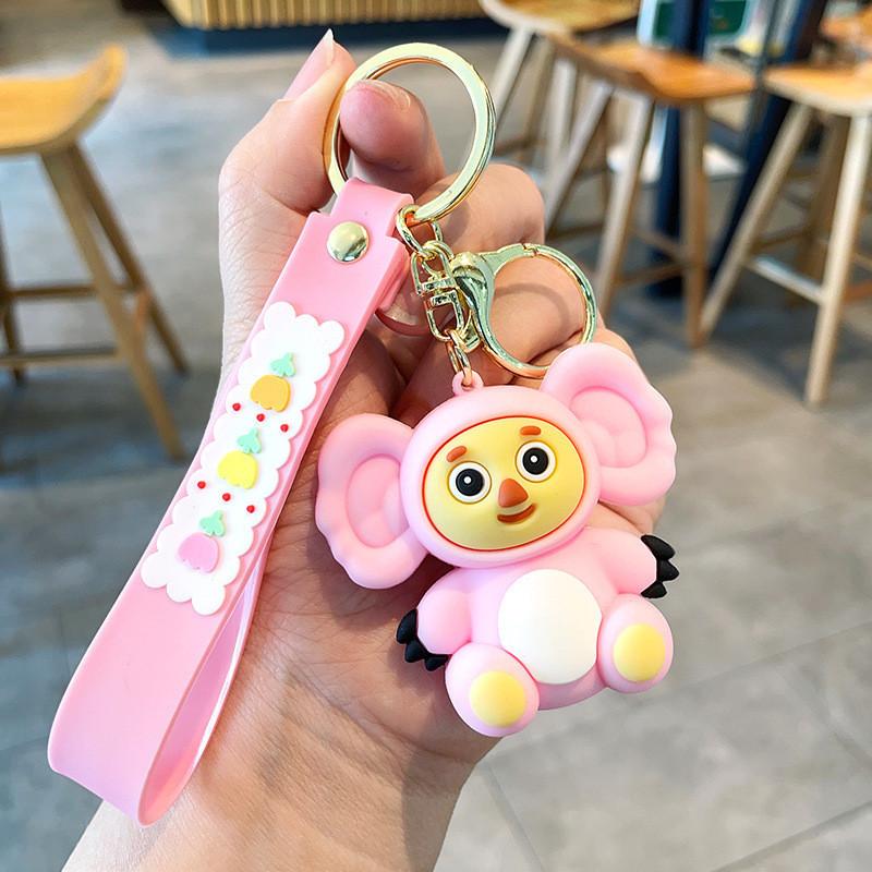 

Брелок Чебурашка Очаровательная смоляная обезьянка Украшение для автомобиля Милый мультяшный подарок розовый