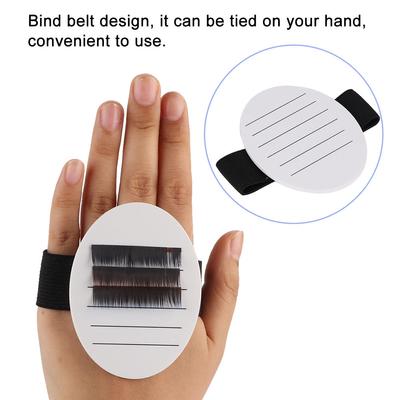 Professionelle Acryl Handheld Falsche Wimpern Platte Palette Wimpernverlängerungshalter Weiß mit Gürtel