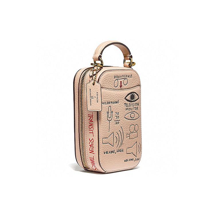 Coach X Basquiat Alie Collaboration Graffiti Print Leather Camera Bag Women Handbag Nude-Pink 6914-B4IY