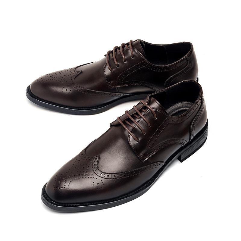 Winter men's Brock engraved small leather shoes casual British and Korean version of youth business derby shoes 24330-R