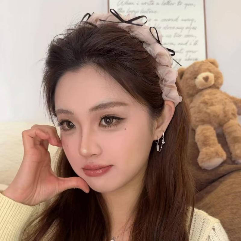 High Crown Comb Women's Mesh Bow Headband Create a Sweet Retro Hair Accessory