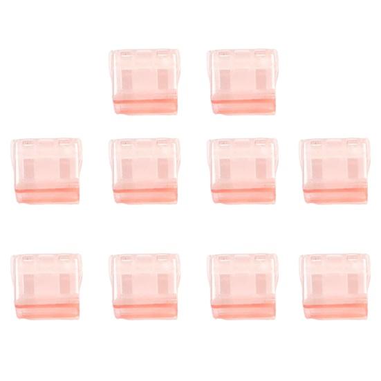 

10Pcs Mini Transparent Folder with Push Clip Office Organizer for Organizing 10 pcs розовый