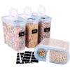 4L Large Plastic Airtight Canister Set Kitchen Food Storage Containers Grains Snacks