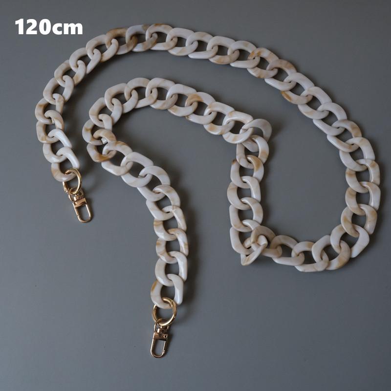 New Fashion Woman Bag Accessory Detachable Parts Replacement Chain Beige Resin Luxury Strap Women Acrylic Shoulder Handle Chain