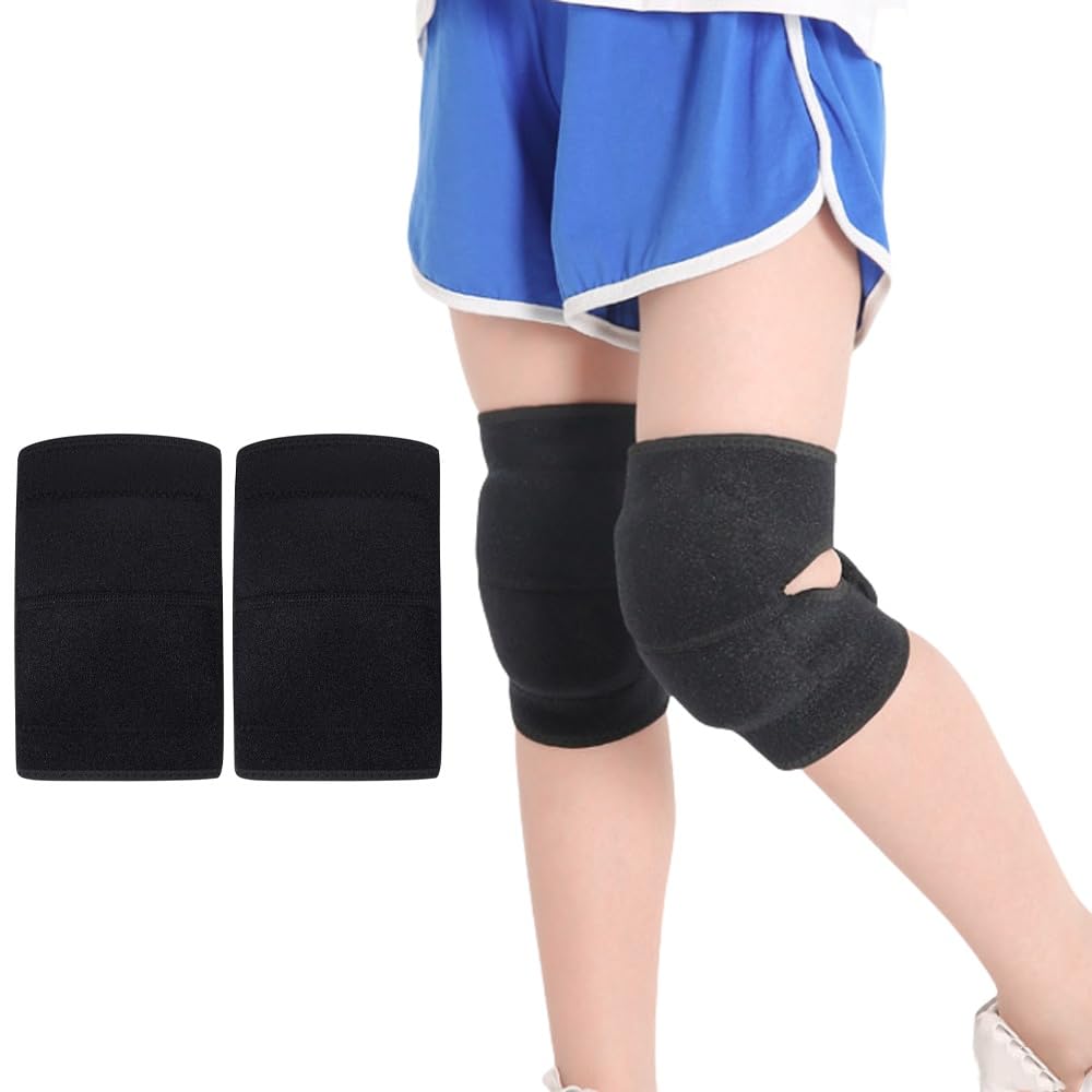 Knestøtte og elastiske knebeskyttere for aldre for og utendørssport Barnepads, justerbare, pustende, studenter, 2-12, basketball, fotball, sykling,