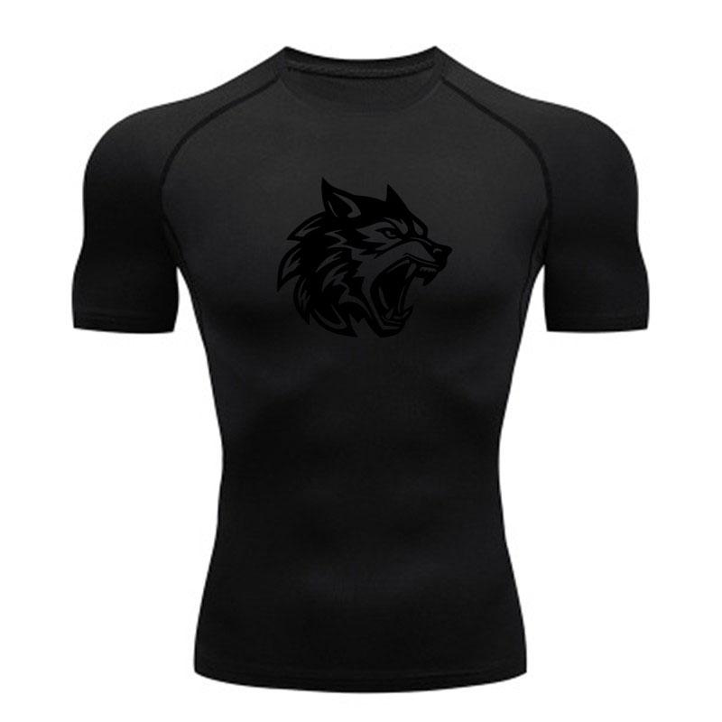 Men's Breathable Compression Workout T-Shirt, Aggressive Roa
