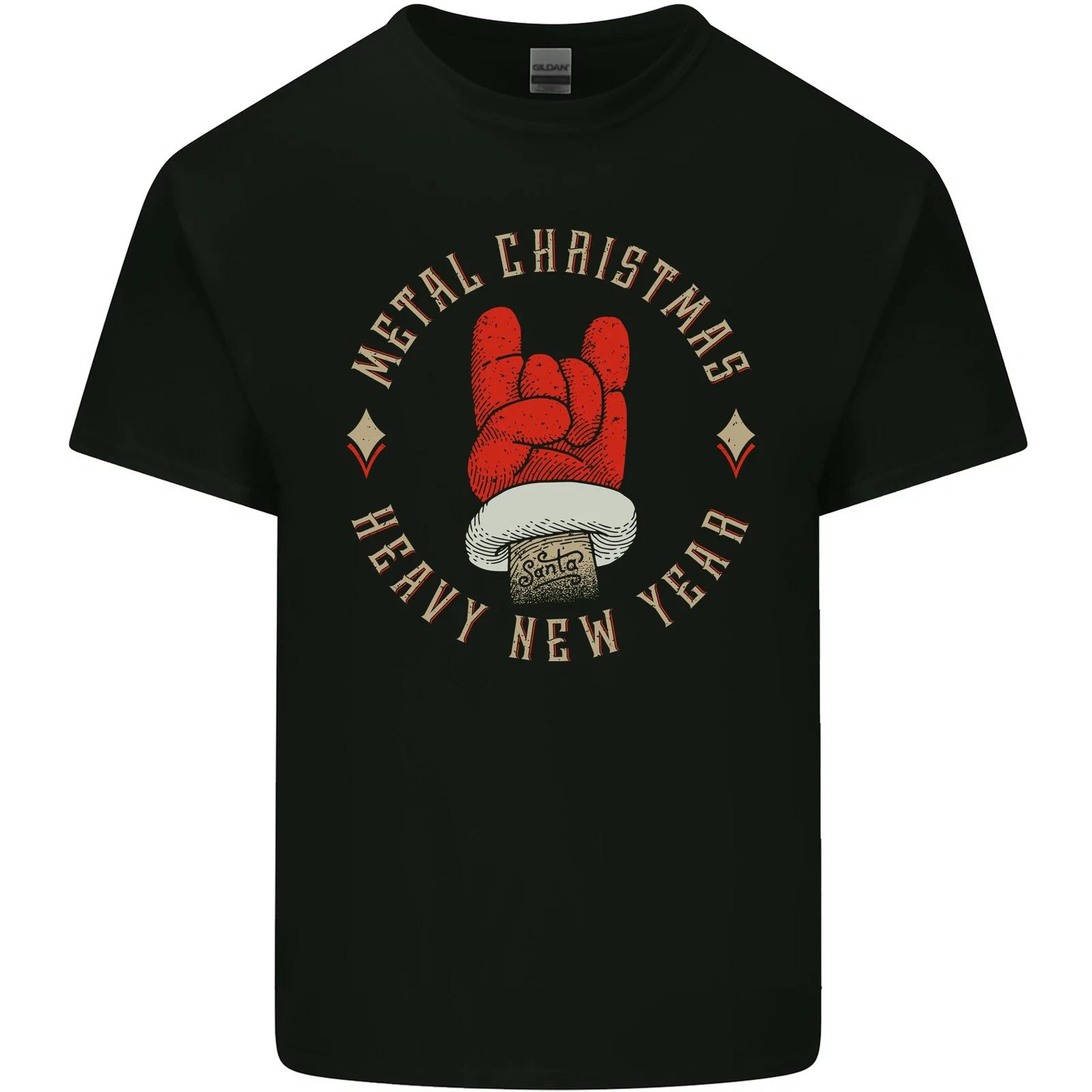 Metal Christmas Heavy Rock Music Guitar Kids T-Shirt Childrens S