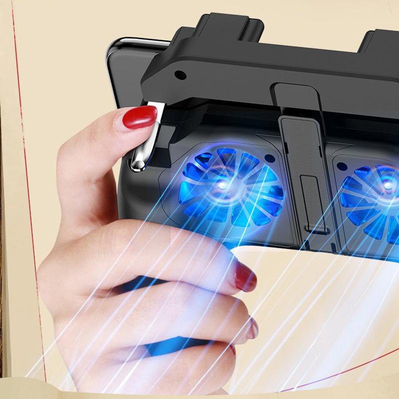 H10 Gaming Handheld Grip Game Controller Joystick Gamepad Voor Pubg Trigger Koelventilator Koeler Telefoon USB-Powered 5000mAh Batterij
