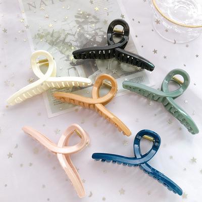 Korean Acrylic Big Hair Claws For Women Girls Fashion Simple Solid Color Cross Crab Hair Clips Elegant Hairpins Hair Accessories