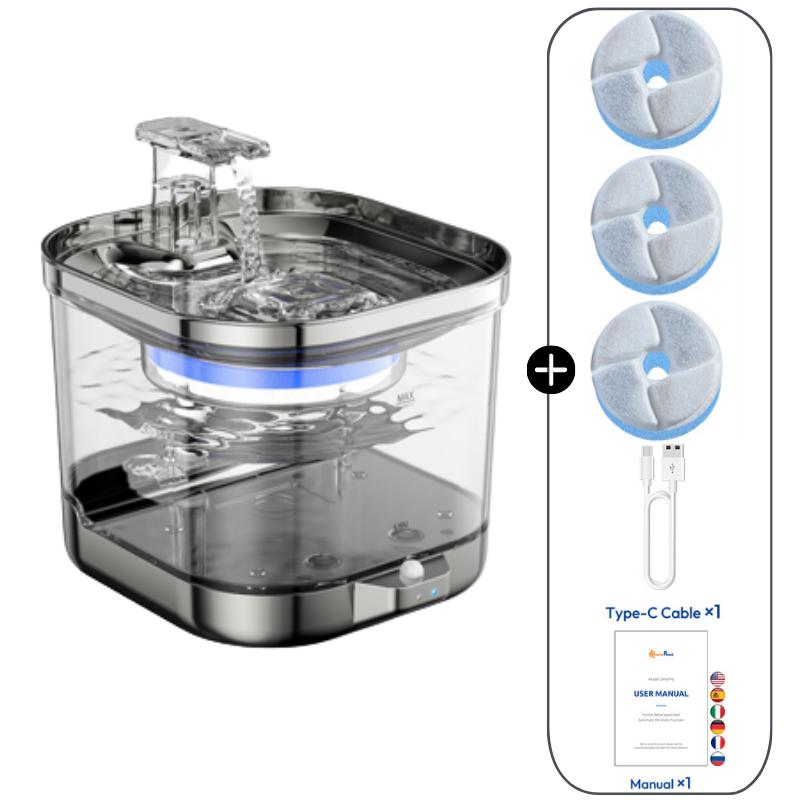 Wireless Cat Water Fountain Rechargeable Smart Automatic Filter Cats Drinking Bowl Sensor High Battery Life Pet Water Dispenser