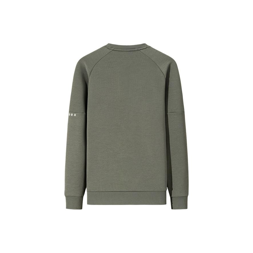 ANTA Men's Basic Logo Crew Neck Sweatshirt Army Green 952547713-2