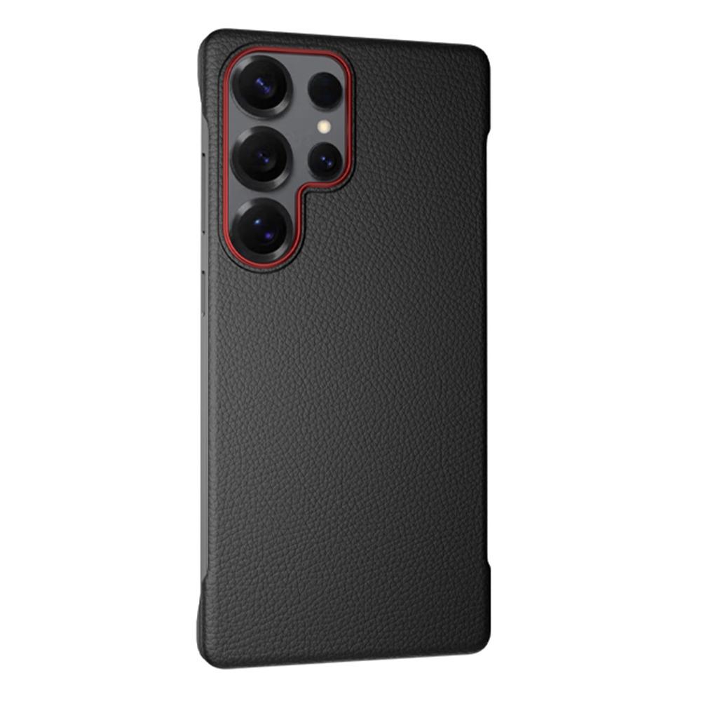 For Samsung Galaxy S25 Ultra Case Borderless Slim Anti Drop Leather Texture PC Phone Back Cover
