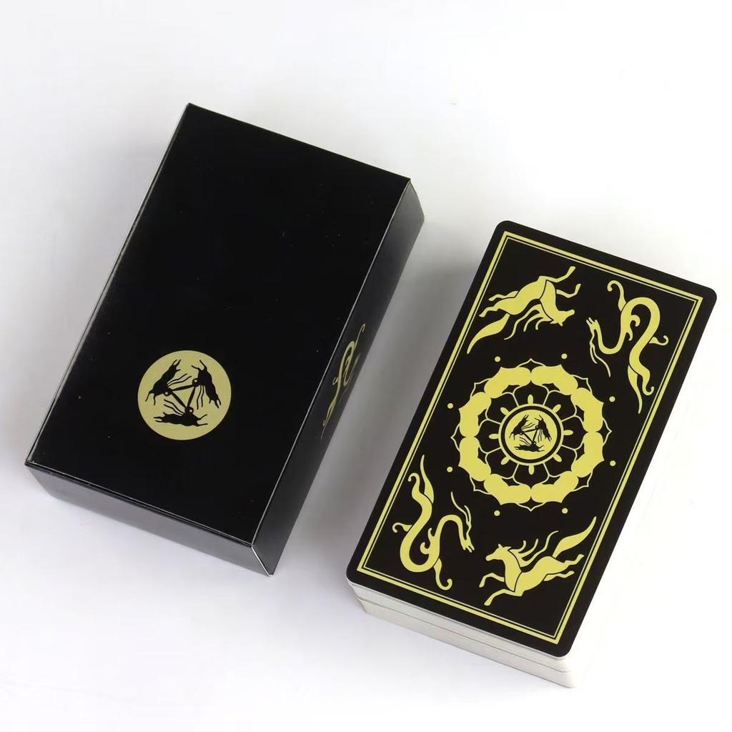 Chinese Opera Tarot Deck Black Border, Waite-Based System 78 Pcs Cards Perfect for Collectors & Readers 10.3*6cm