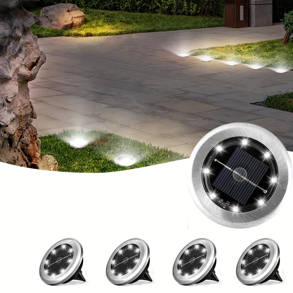 Solar Ground Spotlight Geo Lights,Outdoor Landscape Lights,LED Rotating Disc Lights,Garden Lawn Lighting,Floor Lamp, Pathway Yard Walkway Patio Lawn