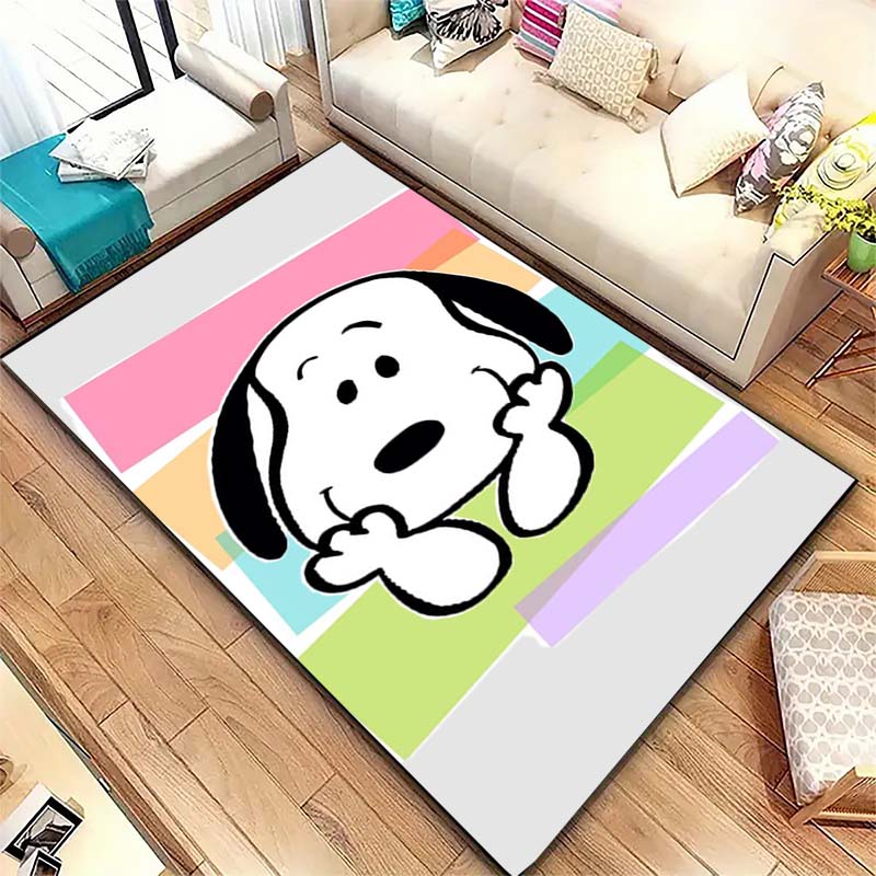 Snoopy Cartoon Print Rug Mat, Decorative Rug for Home, Bedroom, Bedside, Doormat, Bathroom Mat, Gift for Friends and Family.