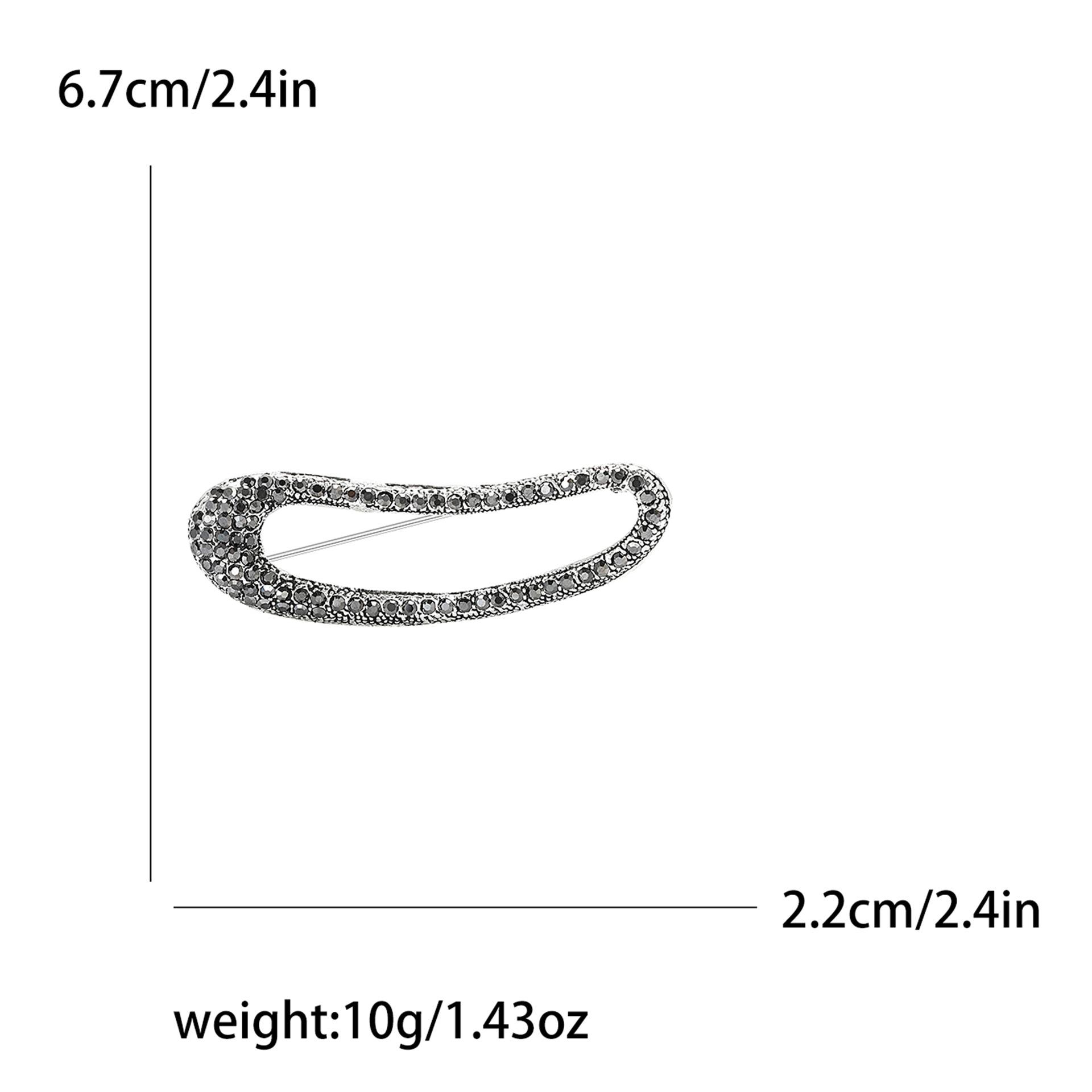 

Винтажный сплав горный хрусталь овальная брошь модная универсальная женская одежда корсаж украшение булавка