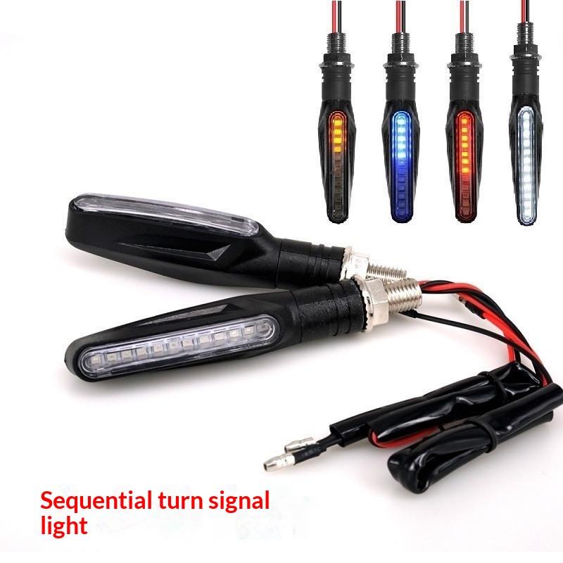 Universal 12V Motorcycle LED Sequential Flowing Turn Signal Light Energy Saving Indicator Blinker for Motorbike Mods