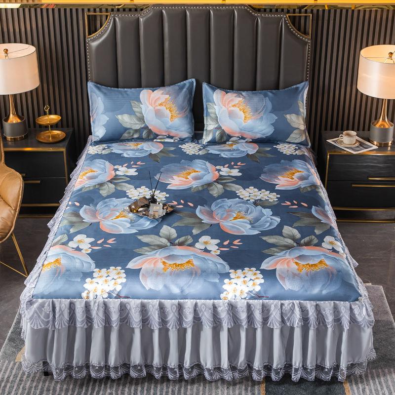 Bedroom Flat Sheets Bed Printed Fashion Modern Queen King Size Washed Cotton Comfortable Bedding Mattress Cover Bedspread