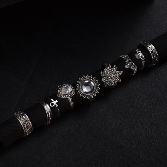 9Pcs/Set Retro Women Rhinestone Knuckle Finger Ring Jewelry Accesories Gifts