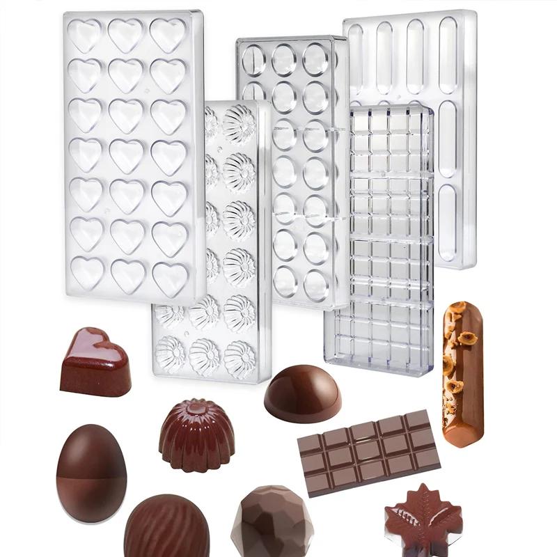 3D Polycarbonate Chocolate Molds Sphere Diamond Chocolate Bombs Bonbons Candy Bar Professional Confectionery Baking Pastry Tools